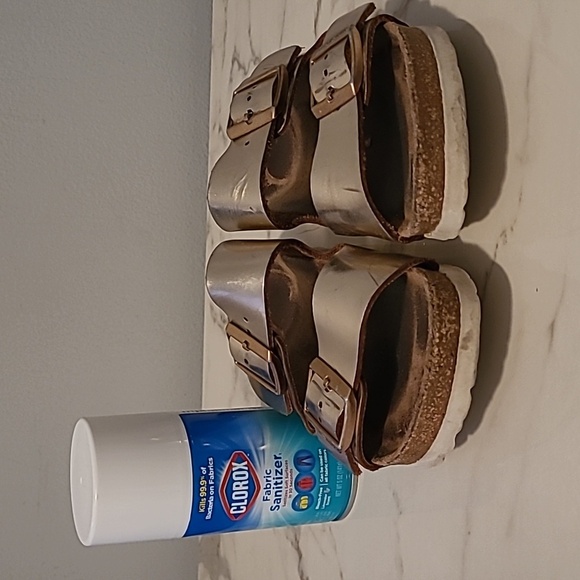 Birkenstock Arizona Leather Metallic Copper Sandals W7 M5 Casual Comfy Beach - Picture 10 of 16